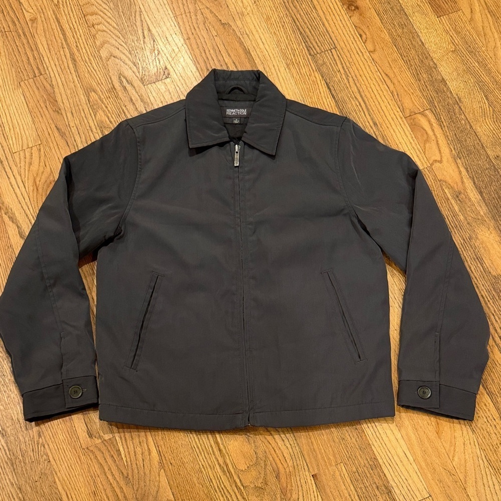 Kenneth Cole Reaction Charcoal Gray Jacket Small Y2K vibe
